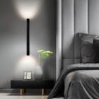 Arandela Tubo Cilindro Alumínio Preto 45cm  + Lâmpada Led Bra