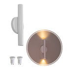 Arandela Tubo Cilindro Branca 30cm 2 Fachos + 2 Led Mr11 Br.q