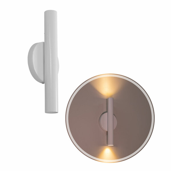 Arandela Tubo Cilindro Branca 30cm 2 Fachos P/ 2 Led Mr11 St2