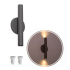 Arandela Tubo Cilindro Cinza 30cm 2 Fachos + 2 Led Mr11 Br.qu