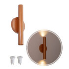 Arandela Tubo Cilindro Cobre 30cm 2 Fachos + 2 Led Mr11 Br.qu