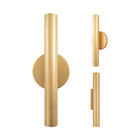 Arandela Tubo Cilindro Cyla Champanhe + 2 Leds Mr11 Branco Qu