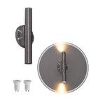 Arandela Tubo Cilindro Escovado 30cm 2 Fachos + 2 Led Mr11 Br