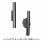 Arandela Tubo Cilindro Escovado 30cm 2 Fachos P/ 2 Led Mr11 S