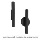 Arandela Tubo Cilindro Preta 30cm 2 Fachos + 2 Led Mr11 Br.qu