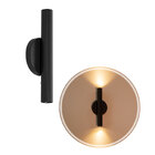 Arandela Tubo Cilindro Preta 30cm 2 Fachos + 2 Led Mr11 Br.qu