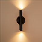 Arandela Tubo Cilindro Preto 30cm 2 Fachos P/ 2 Led Mr11 St27