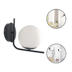 Arandela Uno Com Vidro Leitoso 791/1 Preto-fosco