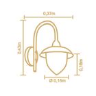 Arandela Veneza 43cm 1 Lamp Vidro Ambar Marrom Madelustre