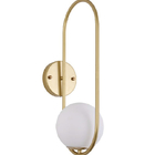 Arandela Waha Dourado Globo Branco 1e27