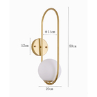 Arandela Waha Dourado Globo Branco 1e27