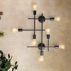 Arandelaslim  Moderna Industrial 7 Lâmpadas _ Preta