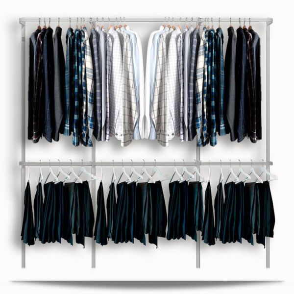 Arara Cabideiro Aramado Trilho Parede Closet Loja Br 2,20 M