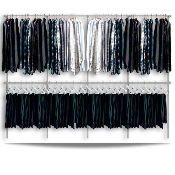 Arara Cabideiro Aramado Trilho Parede Closet Loja Br 3,70 M