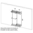 Arara Cabideiro Aramado Trilho Sapateira Maleiro 1,30m Br