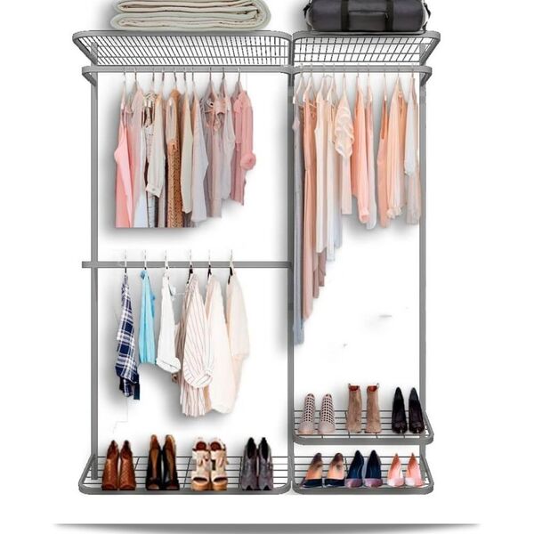 Arara Cabideiro Aramado Trilho Sapateira Maleiro 1,60m Br