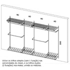 Arara Cabideiro Aramado Trilho Sapateira Maleiro 3,10m Pt