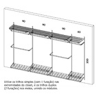 Arara Cabideiro Aramado Trilho Sapateira Maleiro 3,40m Pt