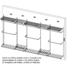 Arara Cabideiro Aramado Trilho Sapateira Maleiro 4,00m Pt