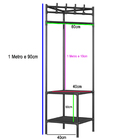 Arara Cabideiro De Canto Prateleira 2 Andares Sapateira Rack