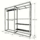 Arara Closet, Estilo Industrial, Guarda Roupas Aberto Com 10