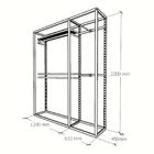 Arara Closet, Estilo Industrial, Guarda Roupas Aberto Com 10