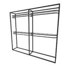 Arara Closet, Estilo Industrial, Guarda Roupas Aberto Com 10