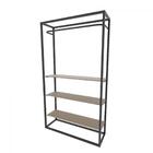 Arara Closet, Estilo Industrial, Guarda Roupas Aberto Com 11