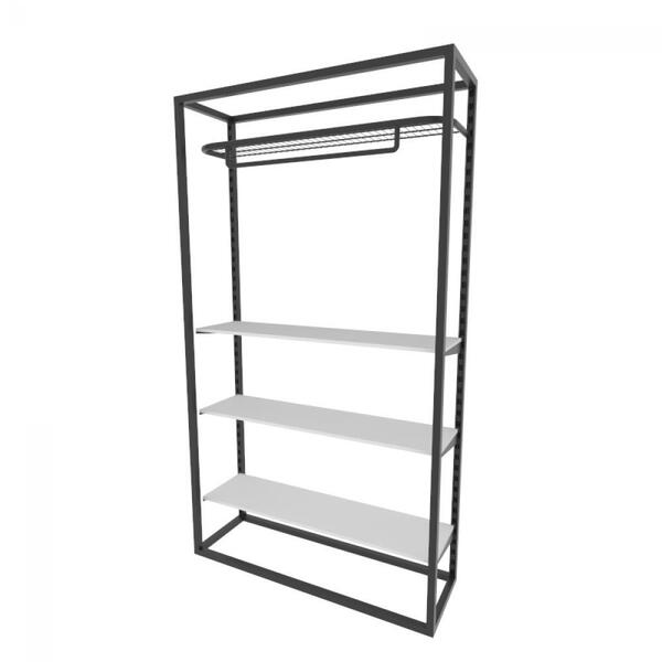 Arara Closet, Estilo Industrial, Guarda Roupas Aberto Com 11