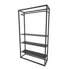 Arara Closet, Estilo Industrial, Guarda Roupas Aberto Com 11