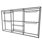 Arara Closet, Estilo Industrial, Guarda Roupas Aberto Com 11