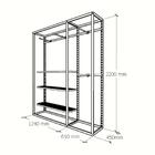 Arara Closet, Estilo Industrial, Guarda Roupas Aberto Com 12