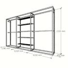 Arara Closet, Estilo Industrial, Guarda Roupas Aberto Com 12