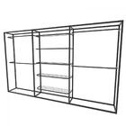 Arara Closet, Estilo Industrial, Guarda Roupas Aberto Com 12