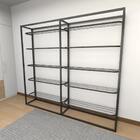 Arara Closet, Estilo Industrial, Guarda Roupas Aberto Com 12