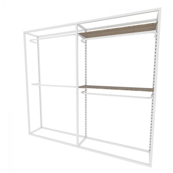 Arara Closet, Estilo Industrial, Guarda Roupas Aberto Com 12