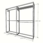 Arara Closet, Estilo Industrial, Guarda Roupas Aberto Com 12