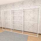 Arara Closet, Estilo Industrial, Guarda Roupas Aberto Com 12