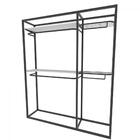 Arara Closet, Estilo Industrial, Guarda Roupas Aberto Com 12