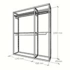 Arara Closet, Estilo Industrial, Guarda Roupas Aberto Com 12