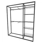 Arara Closet, Estilo Industrial, Guarda Roupas Aberto Com 13