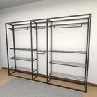 Arara Closet, Estilo Industrial, Guarda Roupas Aberto Com 13