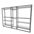 Arara Closet, Estilo Industrial, Guarda Roupas Aberto Com 13