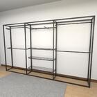 Arara Closet, Estilo Industrial, Guarda Roupas Aberto Com 13