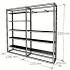 Arara Closet, Estilo Industrial, Guarda Roupas Aberto Com 13