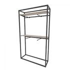 Arara Closet, Estilo Industrial, Guarda Roupas Aberto Com 13