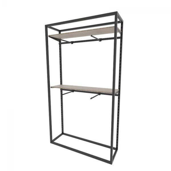 Arara Closet, Estilo Industrial, Guarda Roupas Aberto Com 13