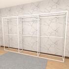 Arara Closet, Estilo Industrial, Guarda Roupas Aberto Com 13