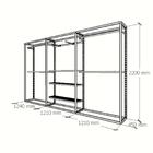 Arara Closet, Estilo Industrial, Guarda Roupas Aberto Com 13