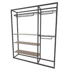 Arara Closet, Estilo Industrial, Guarda Roupas Aberto Com 14